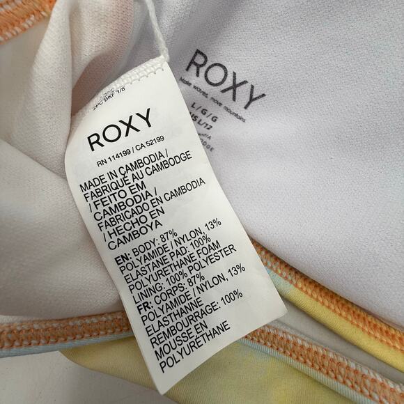 Roxy Bikini Top Size Large NWT Rainbow Cloud Bralette Tie Dye Beach Surf Swim - Picture 14 of 16